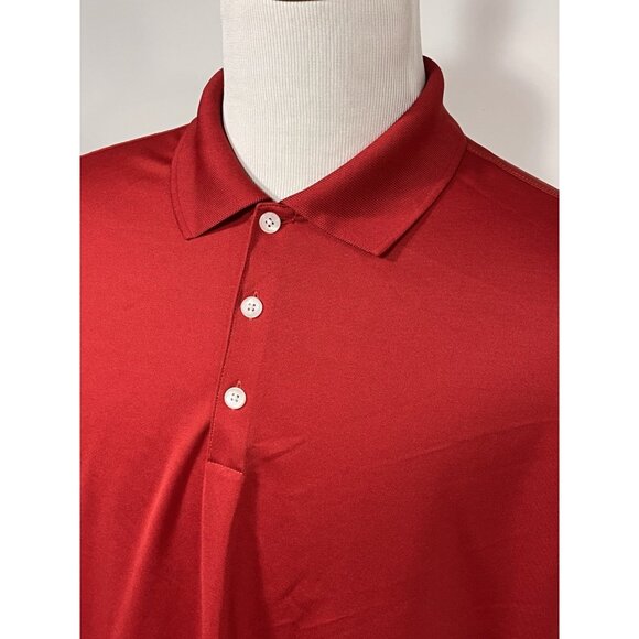 Nike Golf DriFIT Polo XL Red Moisture Wicking Performance Shirt Bach Embroidered - Picture 2 of 16